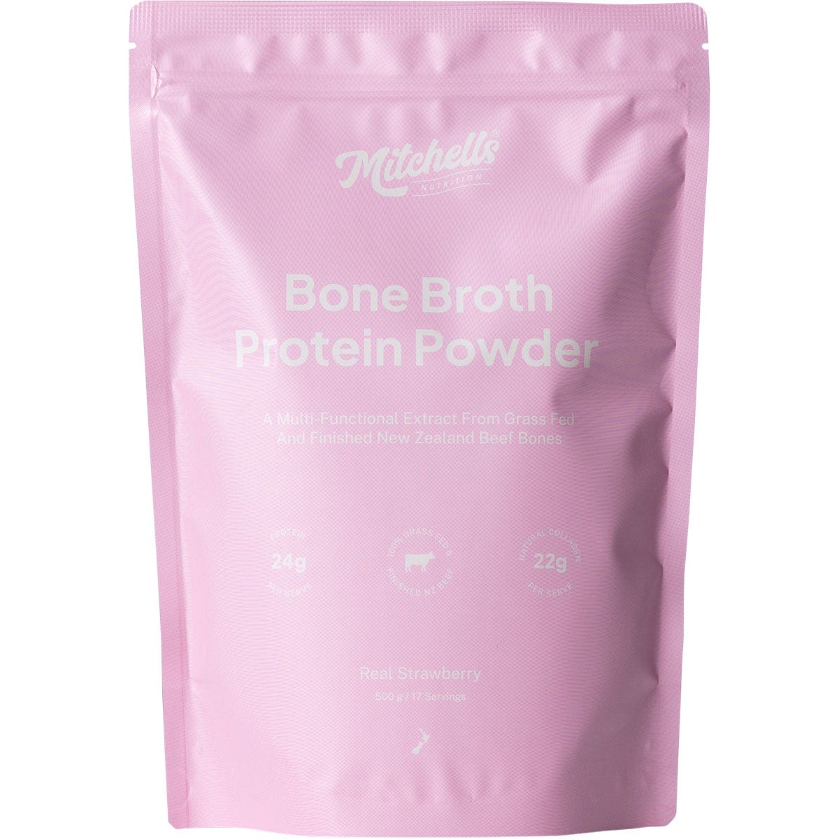 Mitchells Nutrition Bone Broth Protein Powder Real Strawberry 500g - Cutprice Online