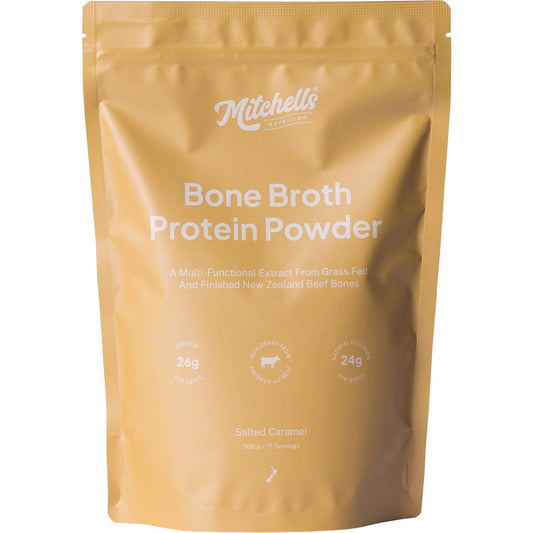 Mitchells Nutrition Bone Broth Protein Powder Salted Caramel 500g - Cutprice Online