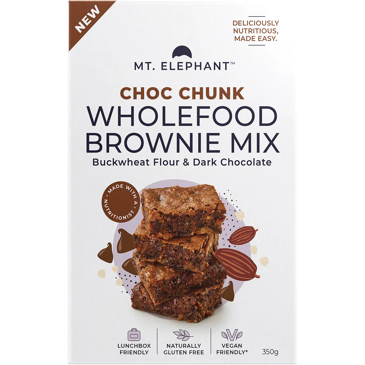 MT. ELEPHANT Wholefood Brownie Mix Choc Chunk 350g - Cutprice Online