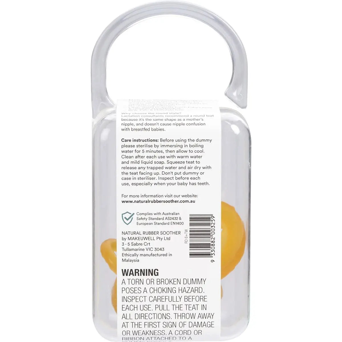 NATURAL RUBBER SOOTHERS Soother - Twin Pack Large Rounded (6 Mths +) 2 NATURAL RUBBER