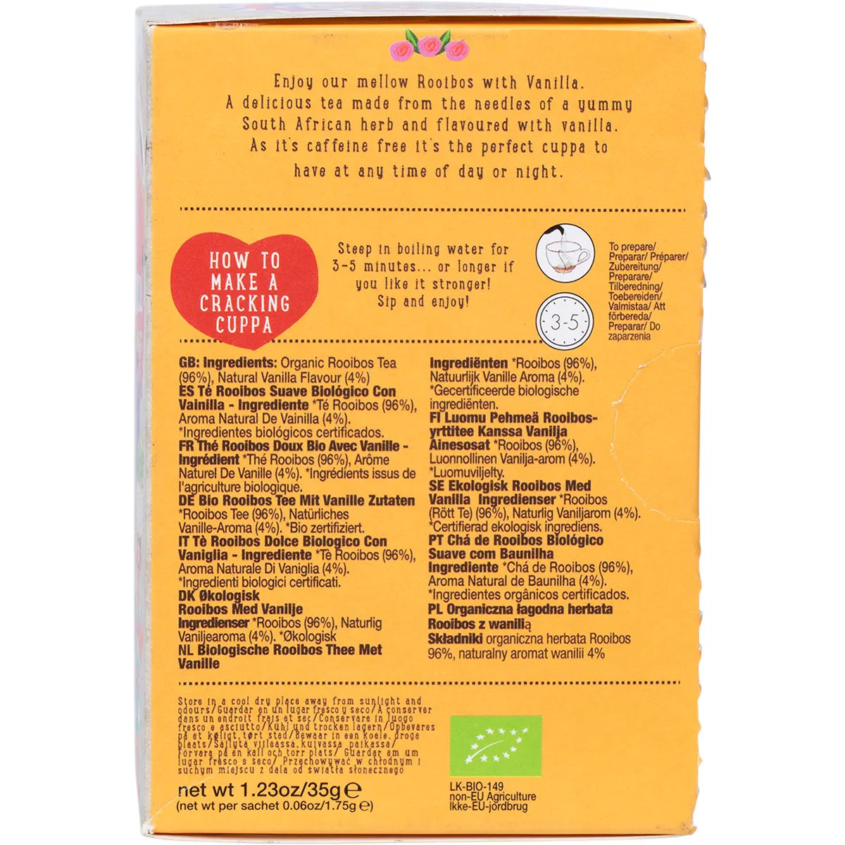 MINISTRY OF TEA Organic Mellow Rooibos with Vanilla Tea Bags 20pk - Cutprice Online