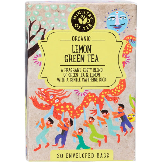 MINISTRY OF TEA Organic Lemon Green Tea Bags 20pk MINISTRY OF TEA