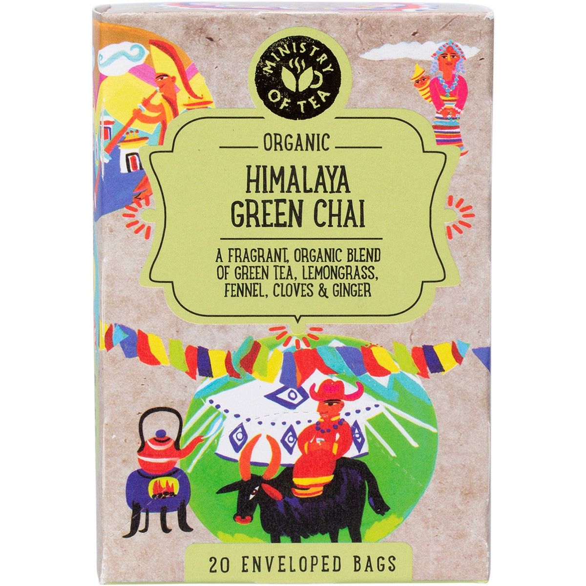 MINISTRY OF TEA Organic Himalaya Green Chai Tea Bags 20pk - Cutprice Online