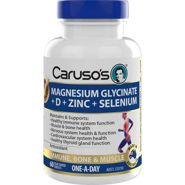 Caruso's Magnesium Glycinate + D + Zinc + Selenium 60 Tablets