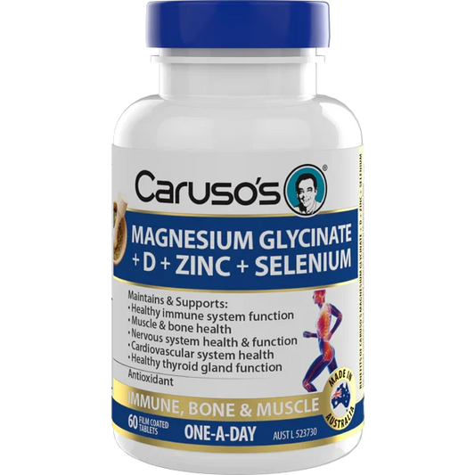Caruso's Magnesium Glycinate + D + Zinc + Selenium 60 Tablets