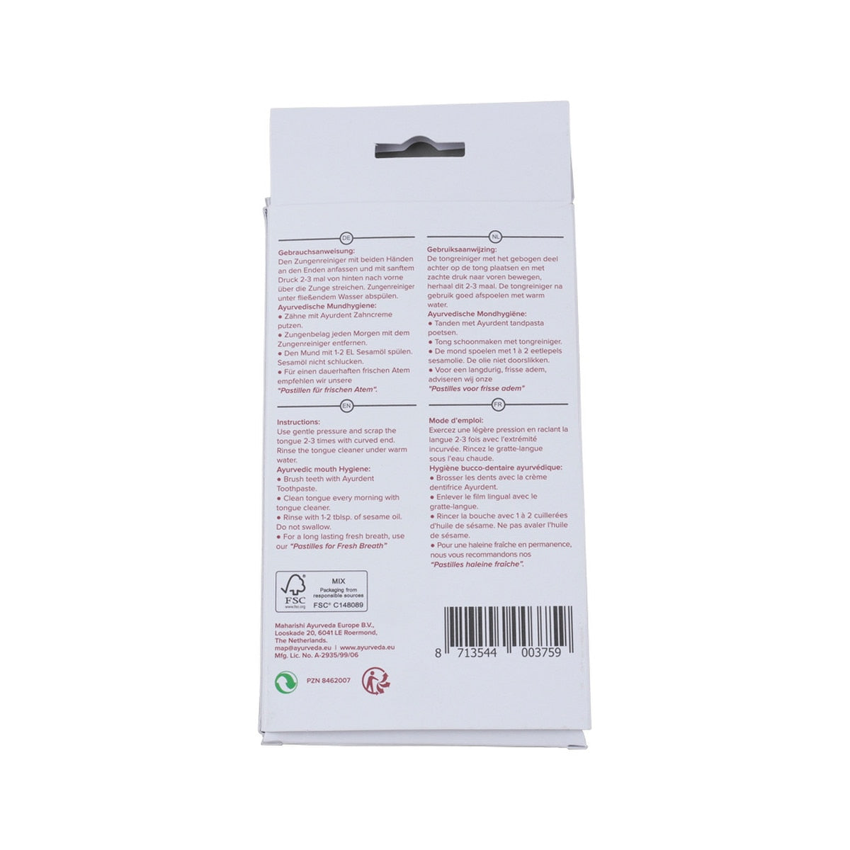 Maharishi Ayurveda Ayurdent Tongue Cleaner Silver Plated - Cutprice Online
