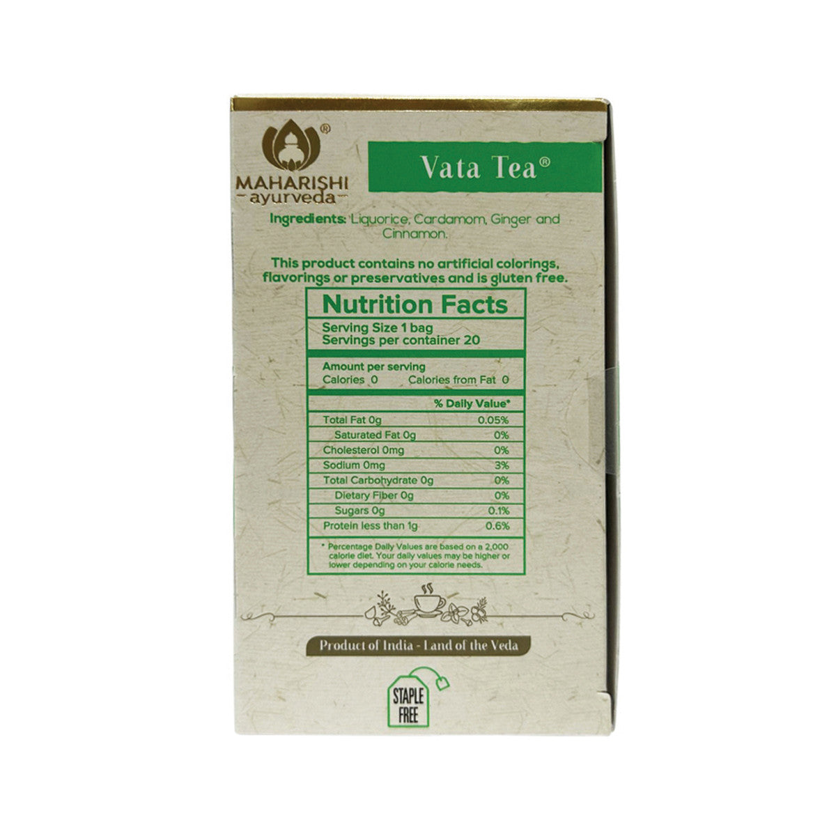 Maharishi Ayurveda Vata Tea x 20 Tea Bags - Cutprice Online