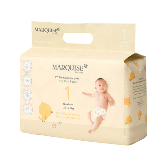 Marquise Premium Nappies (73% Plant Based) Newborn Size 1 (Up to 5kg) x 26 Pack - Cutprice Online