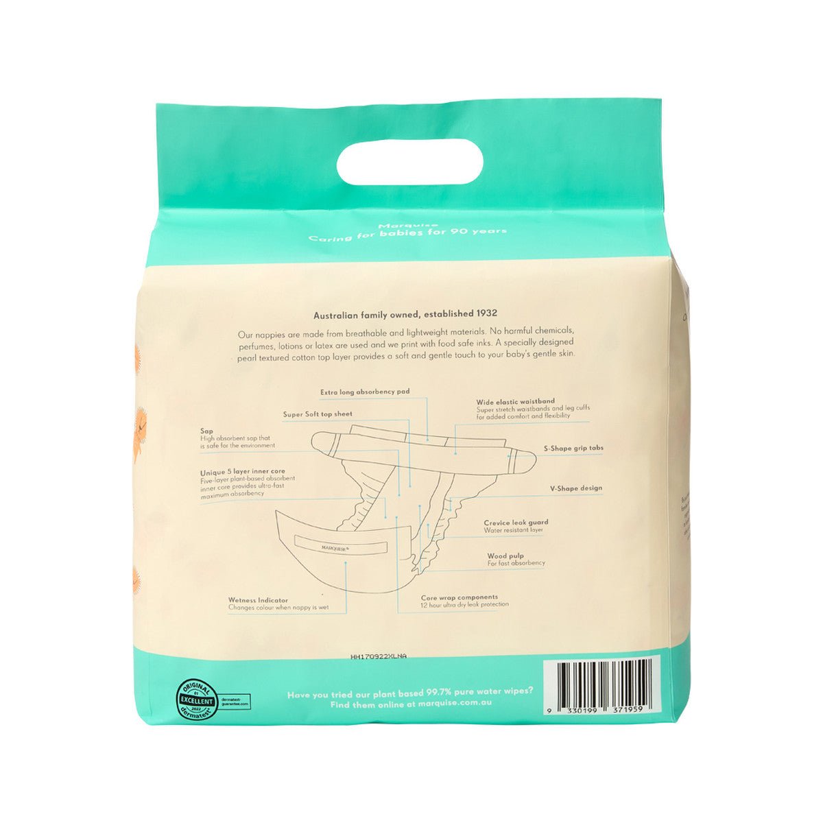 Marquise Premium Nappies (73% Plant Based) Walker Size 5 (13-18kg) x 16 Pack - Cutprice Online
