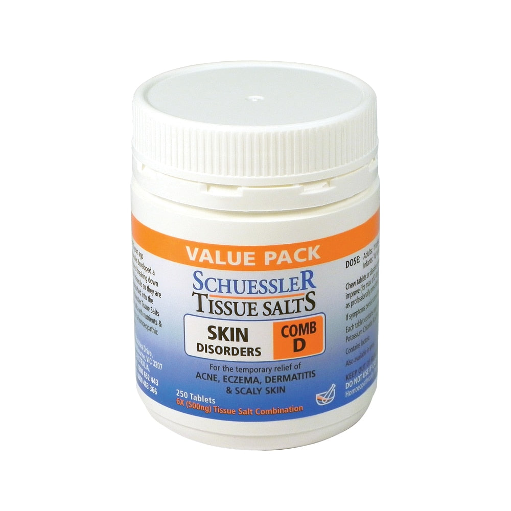 Martin & Pleasance Schuessler Tissue Salts Comb D (Skin Disorders) 250t - Cutprice Online
