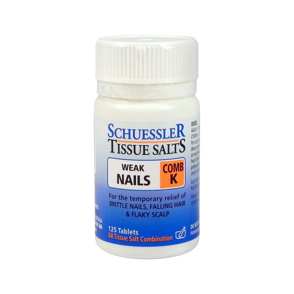 Martin & Pleasance Schuessler Tissue Salts Comb K (Weak Nails) 125t - Cutprice Online