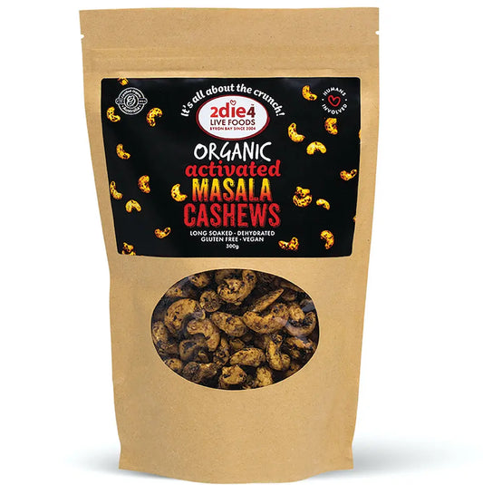 2die4 Live Foods Organic Activated Masala Cashews 120g 2DIE4 LIVE FOODS