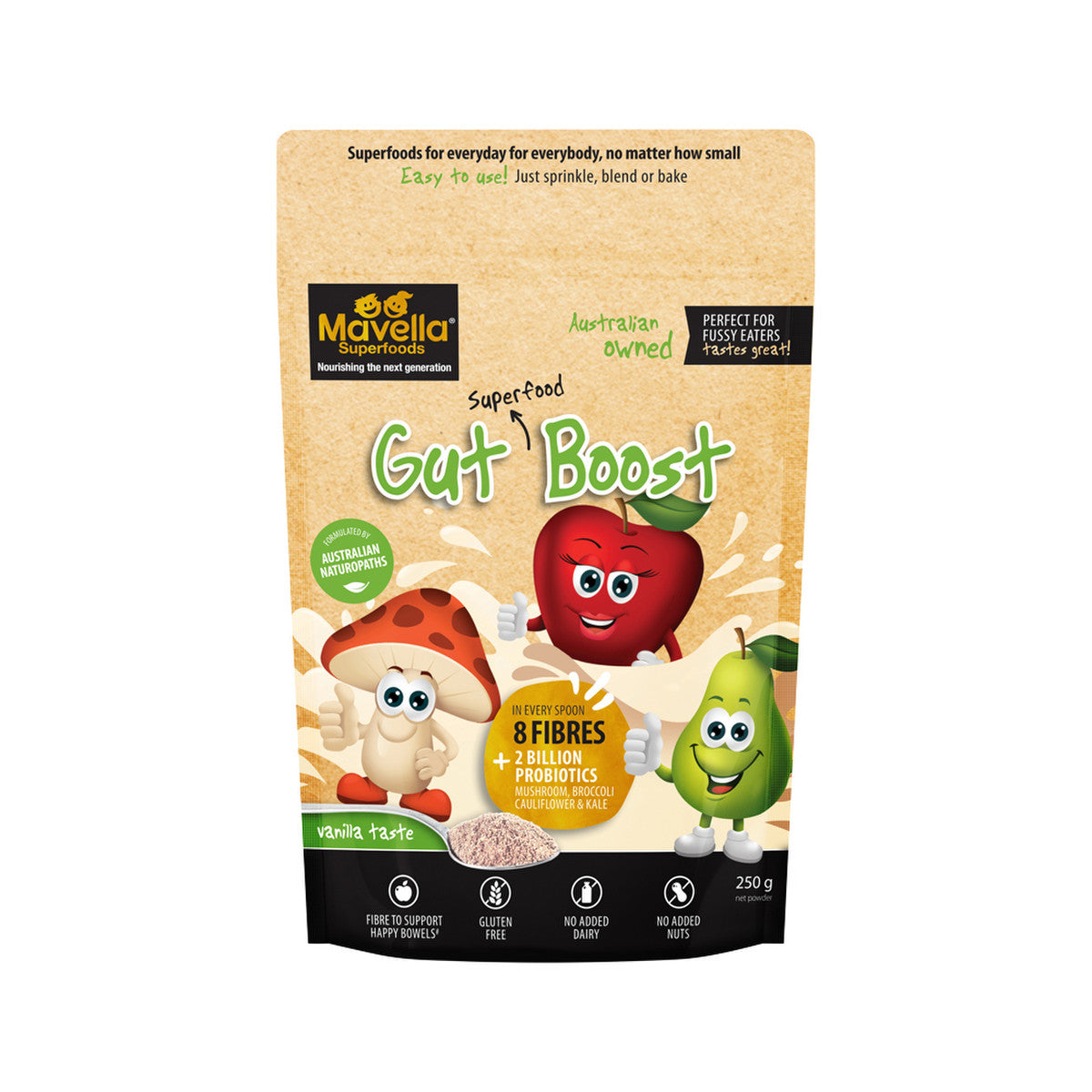 Mavella Superfoods Gut Superfood Smoothie Boost Vanilla 250g - Cutprice Online