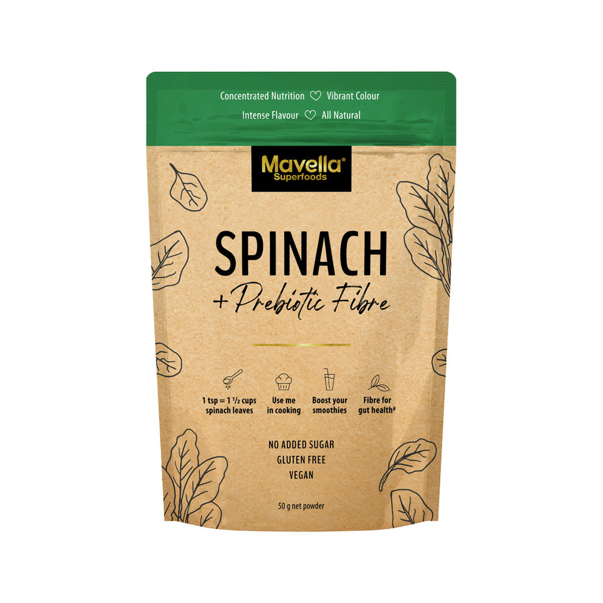 Mavella Superfoods Spinach Powder 50g - Cutprice Online