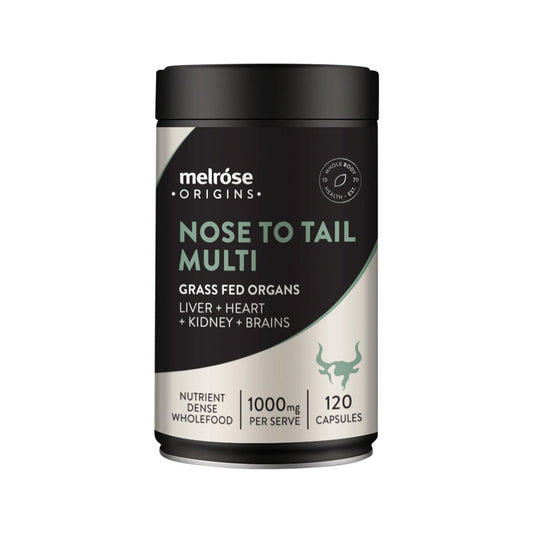 Melrose Origins Nose To Tail Multi (Grass Fed Organs 1000mg: Liver + Heart + Kidney + Brains) 120c - Cutprice Online