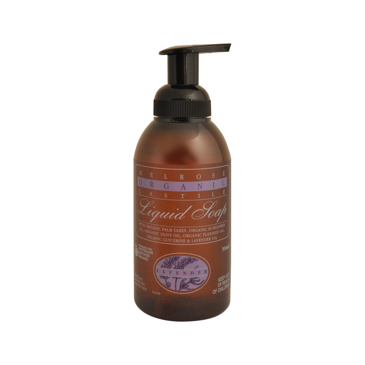 Melrose Organic Castile Liquid Soap Lavender Pump 500ml - Cutprice Online