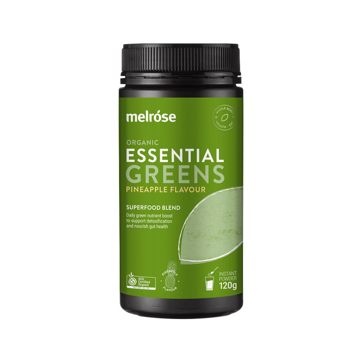Melrose Organic Essential Greens Pineapple Powder 120g - Cutprice Online