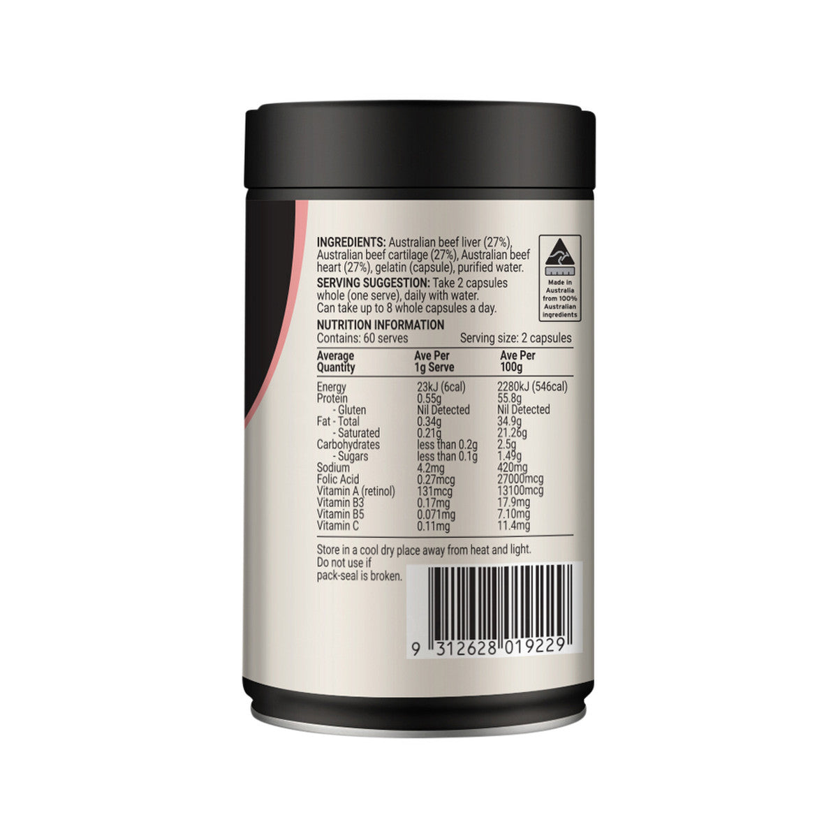 Melrose Origins Women's Replenish (Grass Fed Beef Organs 1000mg: Liver + Cartilage + Heart) 120c - Cutprice Online