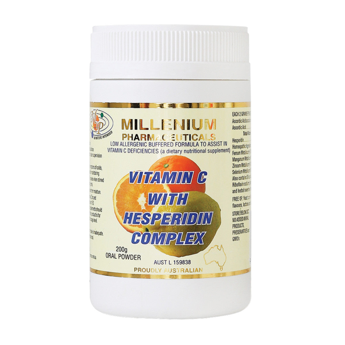 Millenium Pharmaceuticals Vitamin C with Hesperidin Complex Oral Powder 200g - Cutprice Online