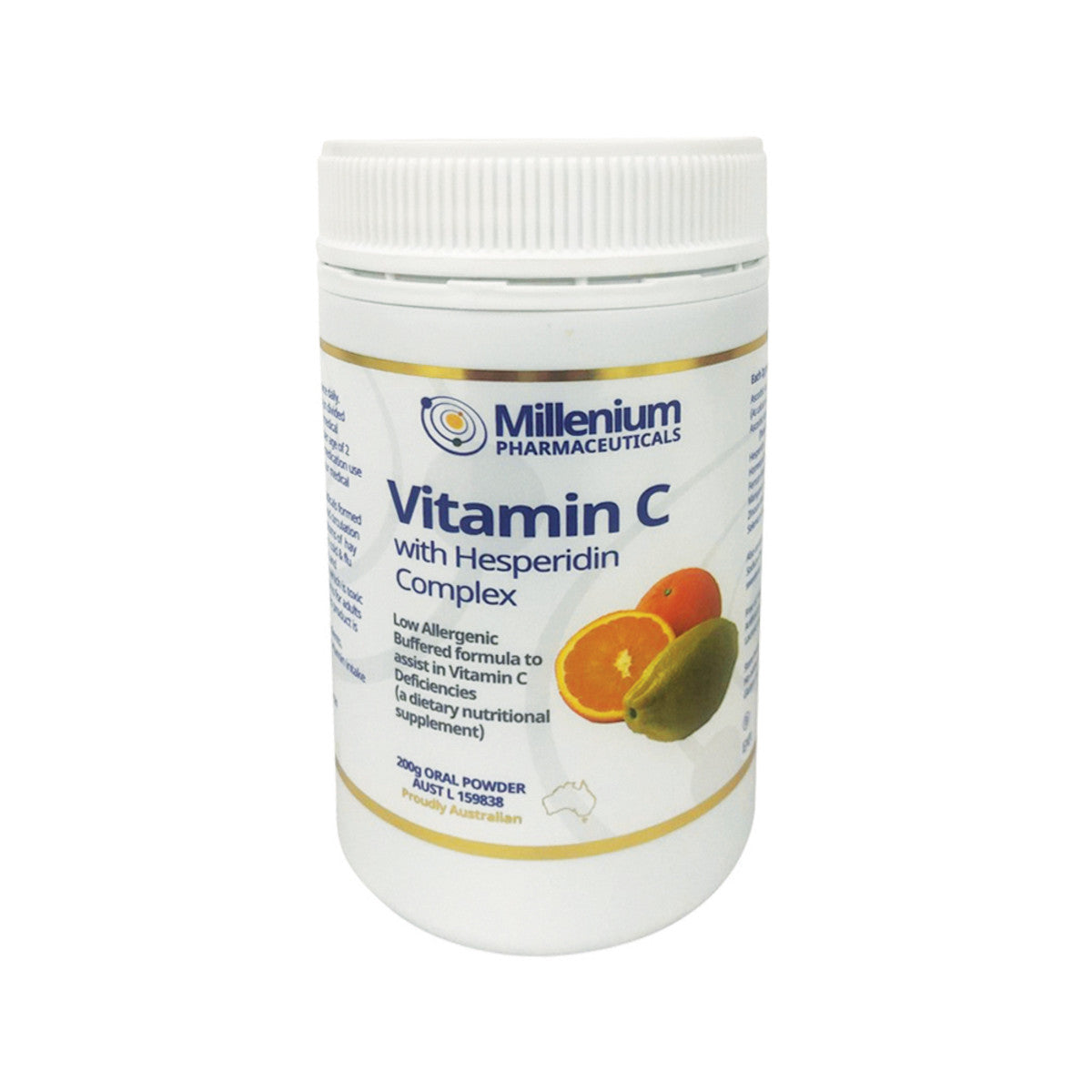 Millenium Pharmaceuticals White Vitamin C with Hesperidin Complex Oral Powder 200g - Cutprice Online