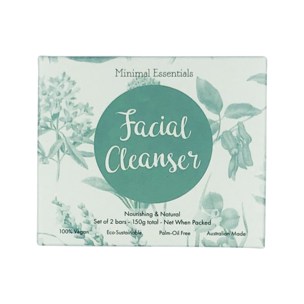 Minimal Essentials Facial Cleansing Bar (Nourishing & Natural) x 2 Pack (150g net) - Cutprice Online