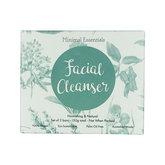 Minimal Essentials Facial Cleansing Bar (Nourishing & Natural) x 2 Pack (150g net) - Cutprice Online
