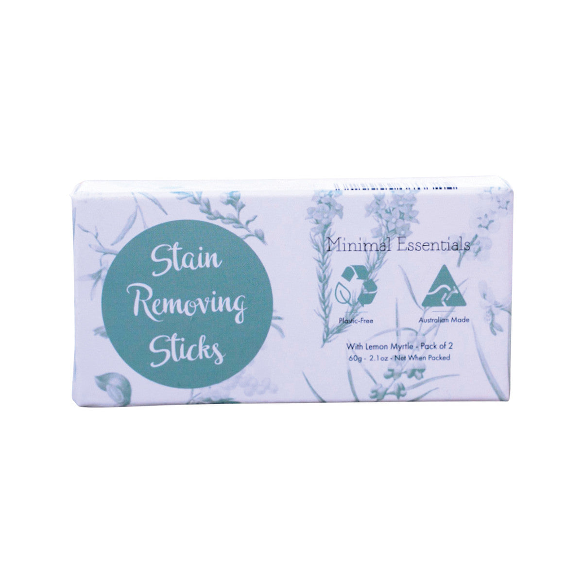 Minimal Essentials Stain-Removing Laundry Sticks with Lemon Myrtle x 2 Pack (50g net) - Cutprice Online