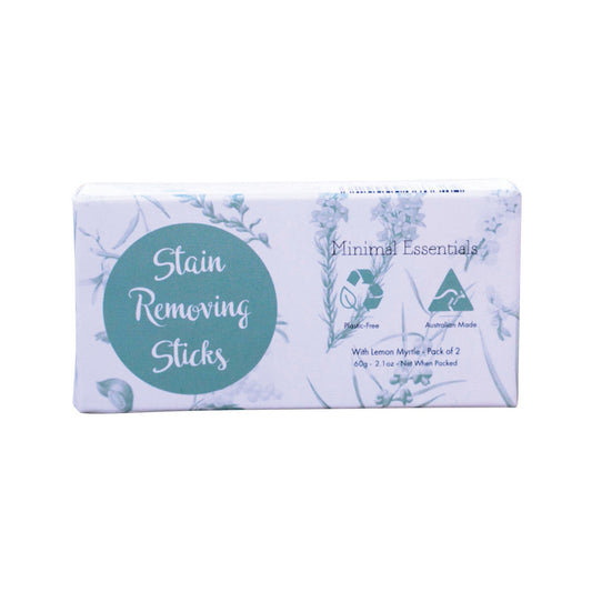 Minimal Essentials Stain-Removing Laundry Sticks with Lemon Myrtle x 2 Pack (50g net) - Cutprice Online