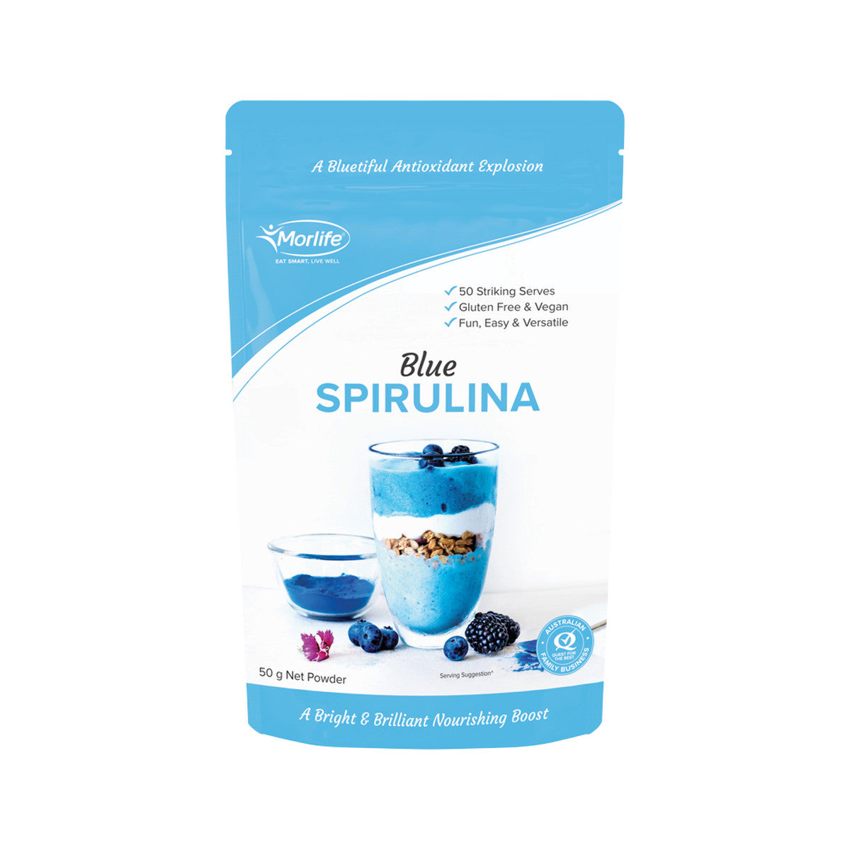 Morlife Blue Spirulina Powder 50g - Cutprice Online