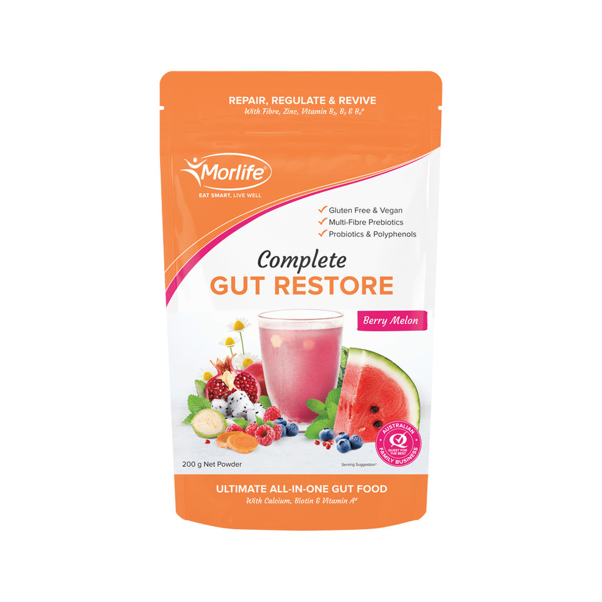 Morlife Complete Gut Restore Berry Melon 200g - Cutprice Online