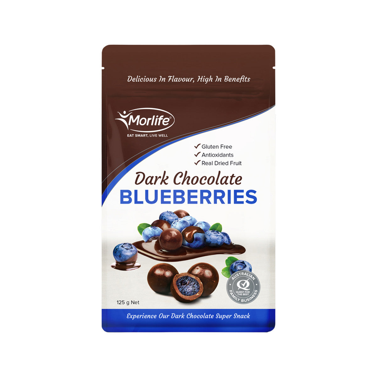 Morlife Dark Chocolate Blueberries 125g - Cutprice Online