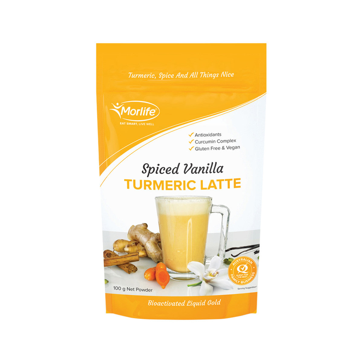 Morlife Spiced Vanilla Turmeric Latte 100g - Cutprice Online