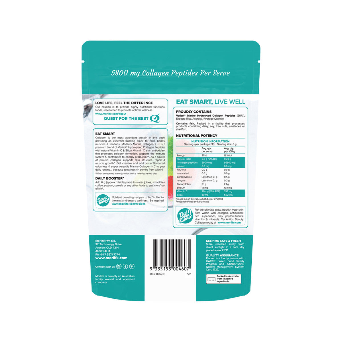 Morlife Marine Collagen + C Unflavoured 200g - Cutprice Online