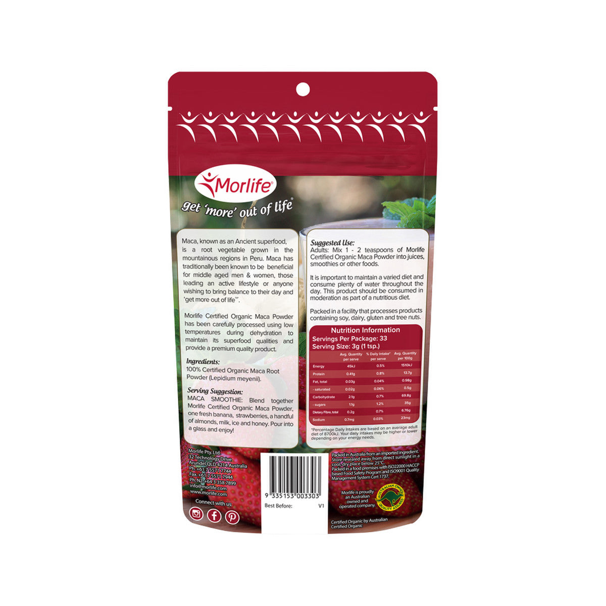 Morlife Organic Maca Powder 100g - Cutprice Online