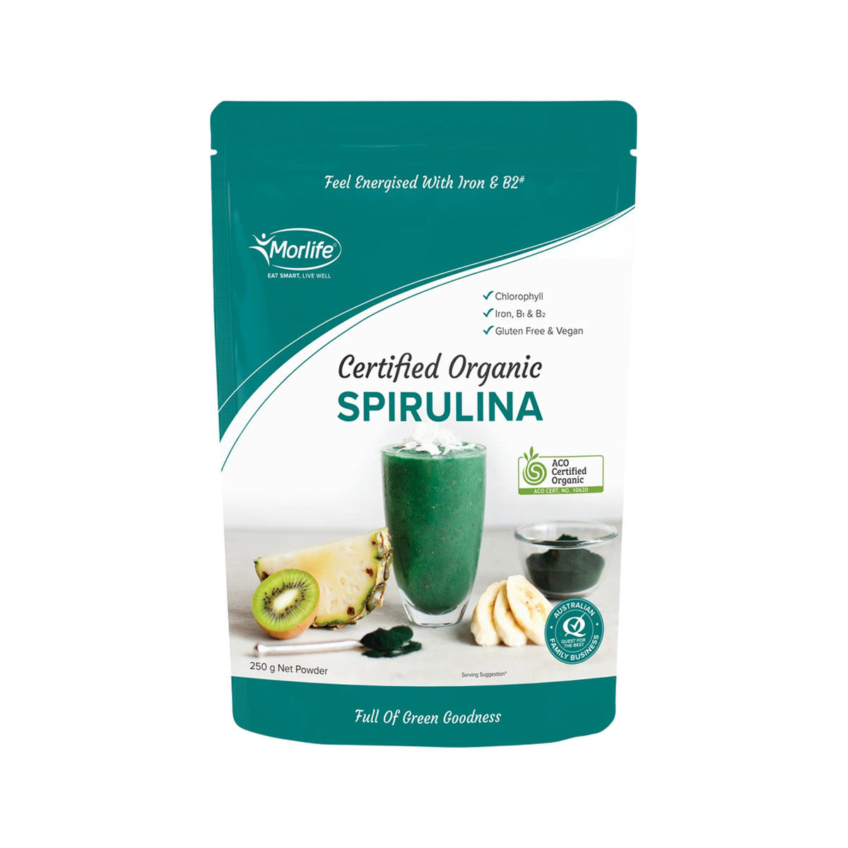 Morlife Certified Organic Spirulina Powder 250g - Cutprice Online