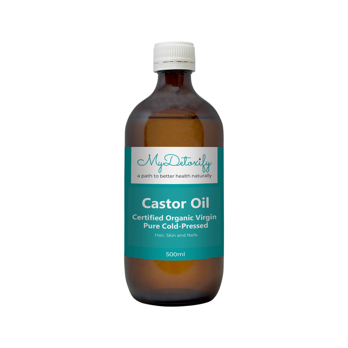 MyDetoxify Certified Organic Virgin Pure Cold-Pressed Castor Oil 500ml - Cutprice Online