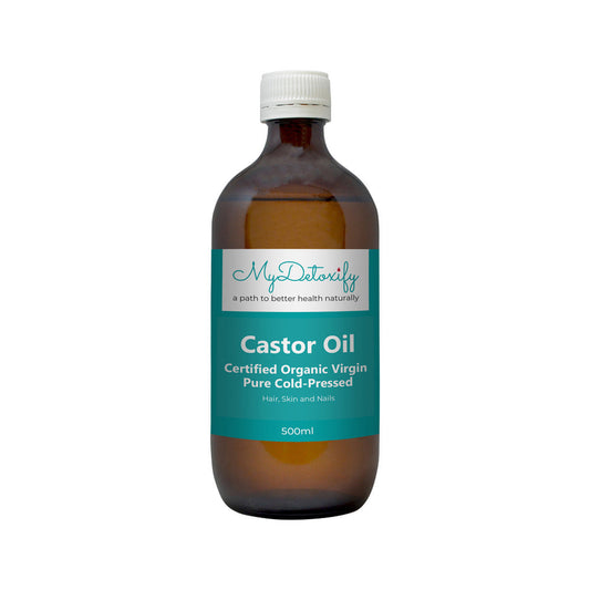 MyDetoxify Certified Organic Virgin Pure Cold-Pressed Castor Oil 500ml - Cutprice Online