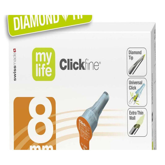 Mylife Clickfine Diamond Pen Needle 31G x 8mm 100PK - Cutprice Online