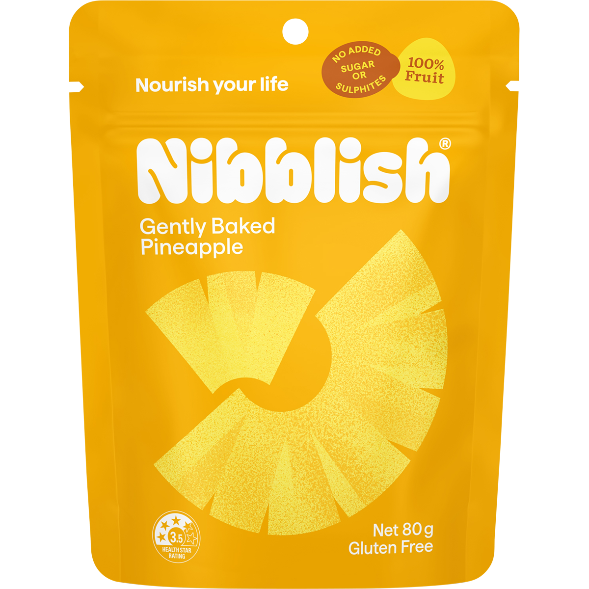 Nibblish Gently Baked Pineapple 80g
