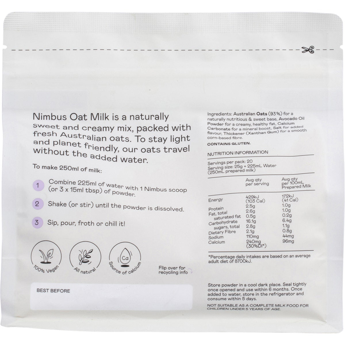 Nimbus Oat Milk Powder 500g - Cutprice Online