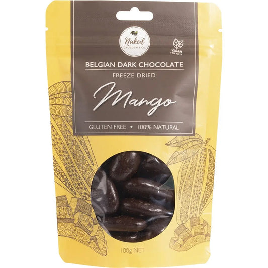 NAKED CHOCOLATE CO Freeze Dried Mango Dark Chocolate 100g NAKED