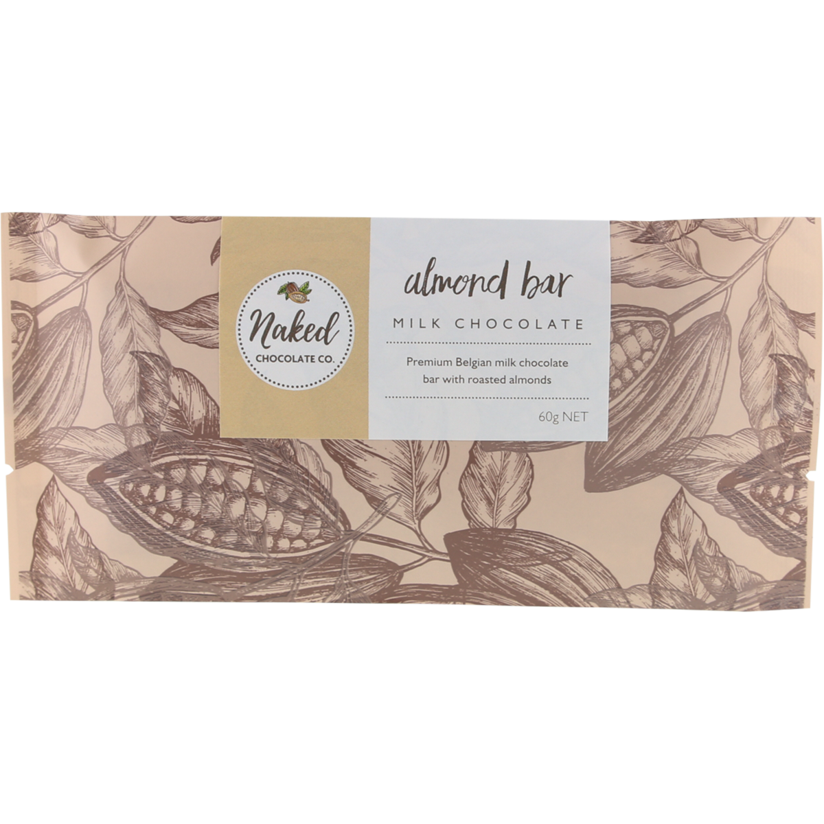 Naked Chocolate Co Milk Chocolate Bar Almond 60g x 12 Pack