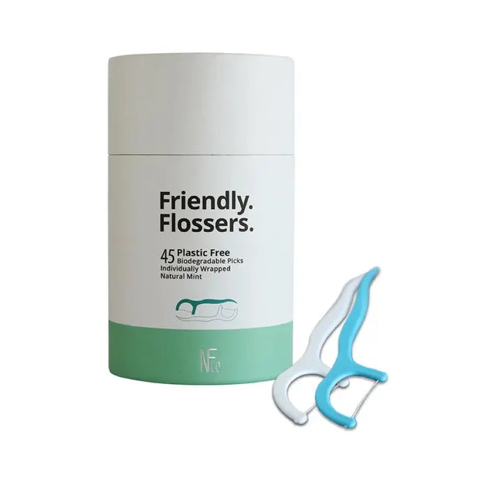 NFCO Friendly Flossers (Bio Dental Picks) Natural Mint 45 NFCO