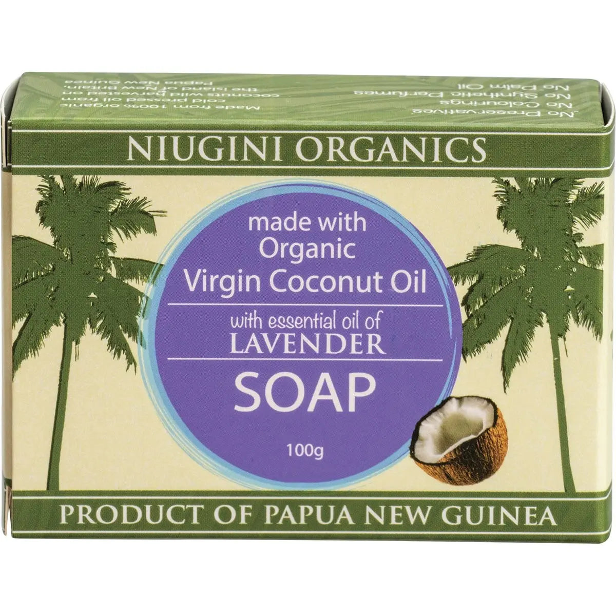 NIUGINI ORGANICS Virgin Coconut Oil Soap Lavender 100g NIUGINI