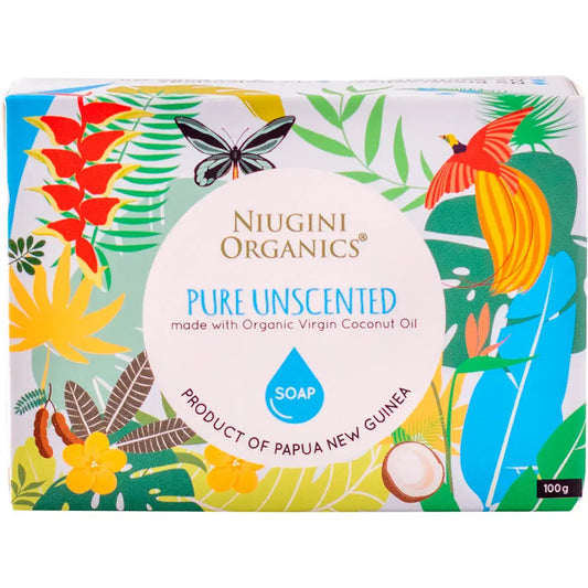 NIUGINI ORGANICS Virgin Coconut Oil Soap Pure (Unscented) 100g NIUGINI