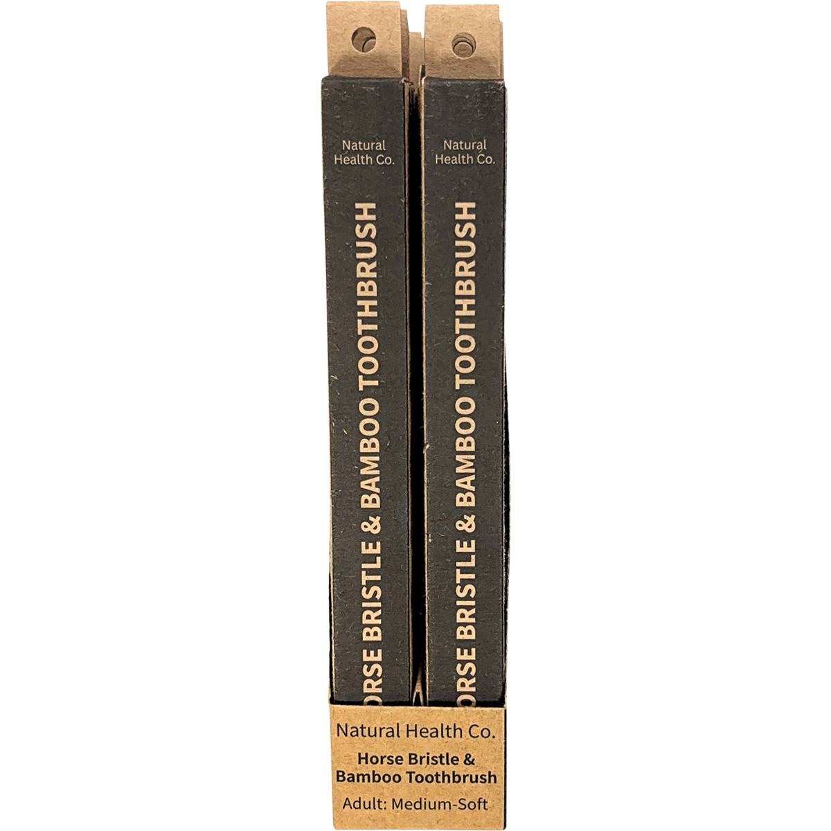 Natural Health Co Horse Bristle & Bamboo Toothbrush Adult Medium-Soft 1 Pack x 12 Pack