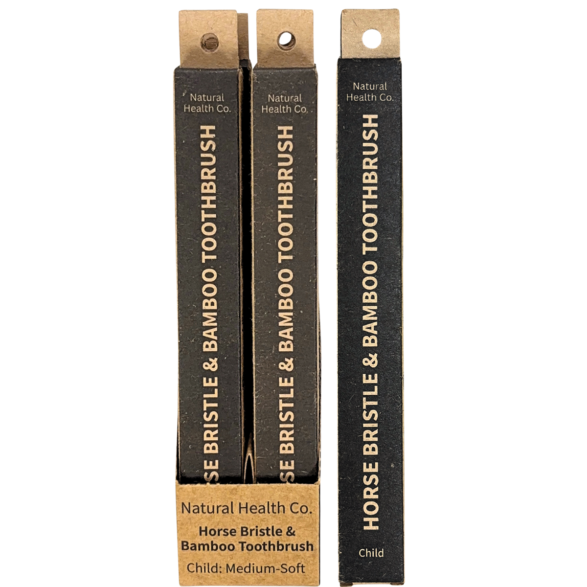 Natural Health Co Horse Bristle & Bamboo Toothbrush Child Medium-Soft 1 Pack x 12 Pack