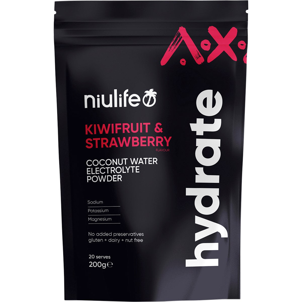 Niulife Hydrate Electrolyte Powder Kiwifruit & Strawberry 200g - Cutprice Online