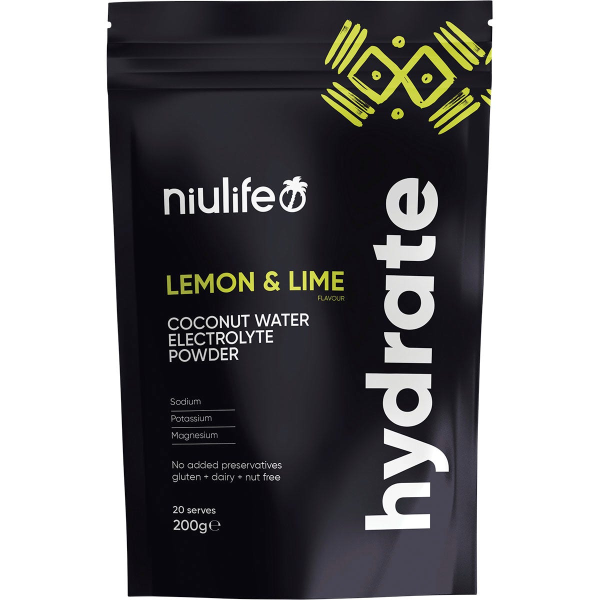 Niulife Hydrate Electrolyte Powder Lemon & Lime 200g - Cutprice Online