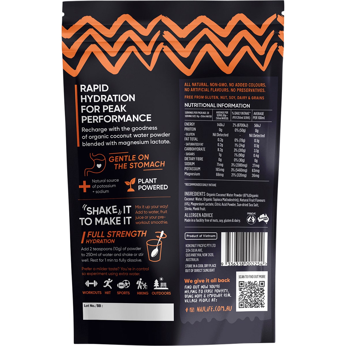 Niulife Hydrate Electrolyte Powder Tropical 200g - Cutprice Online